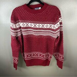 Vintage Silverwood Acrylic Red Nordic Print Sweater Size Mens Medium